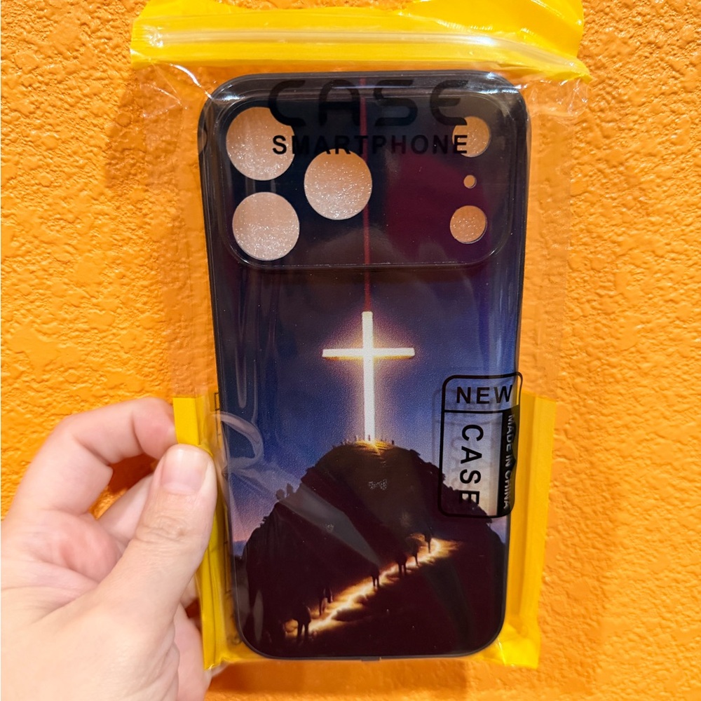 iPhone 17 Pro Max Case with Cross Design - Black